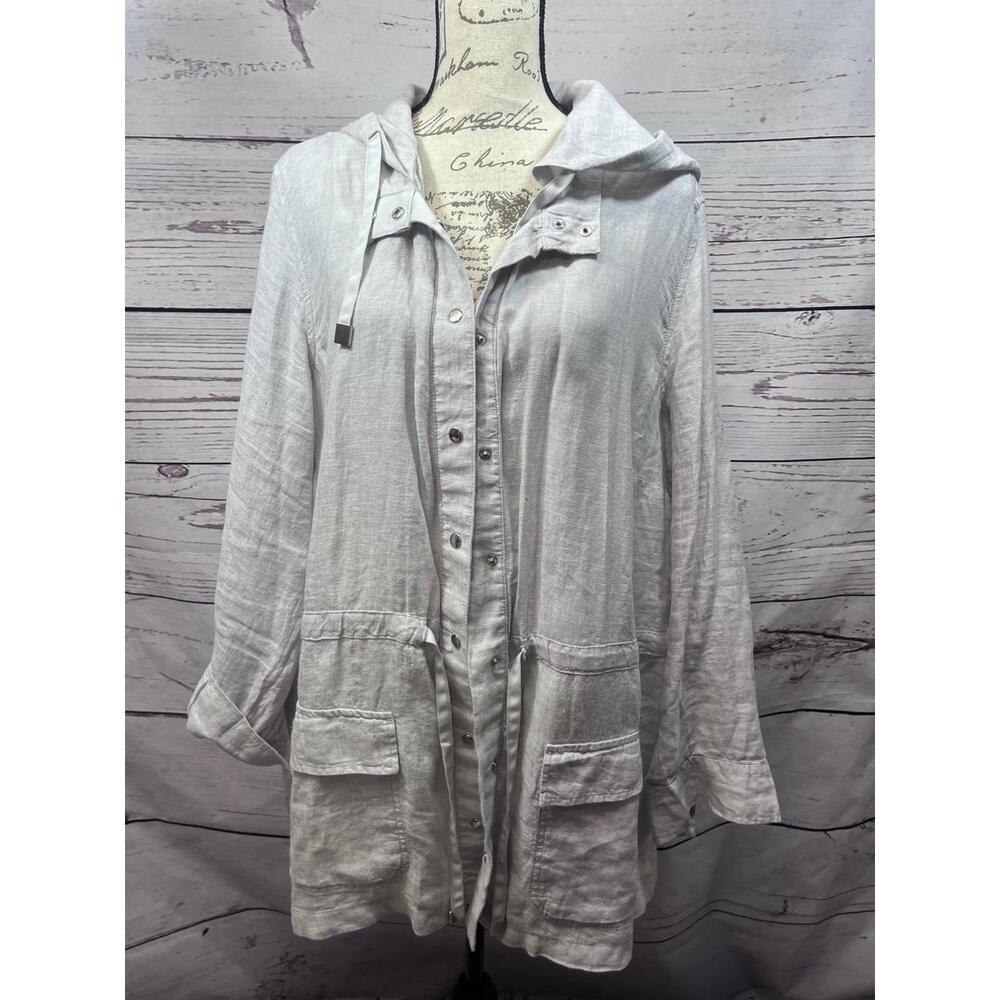 Rachel Rachel Roy‎ Gray Lightweight Button Down Anorak Jacket Size 2X